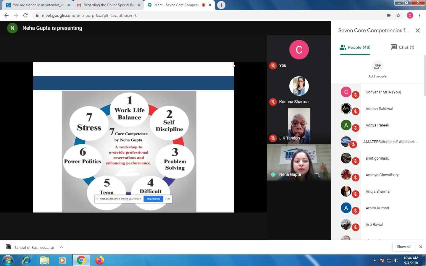Webinar on Seven Core Competencies for Students