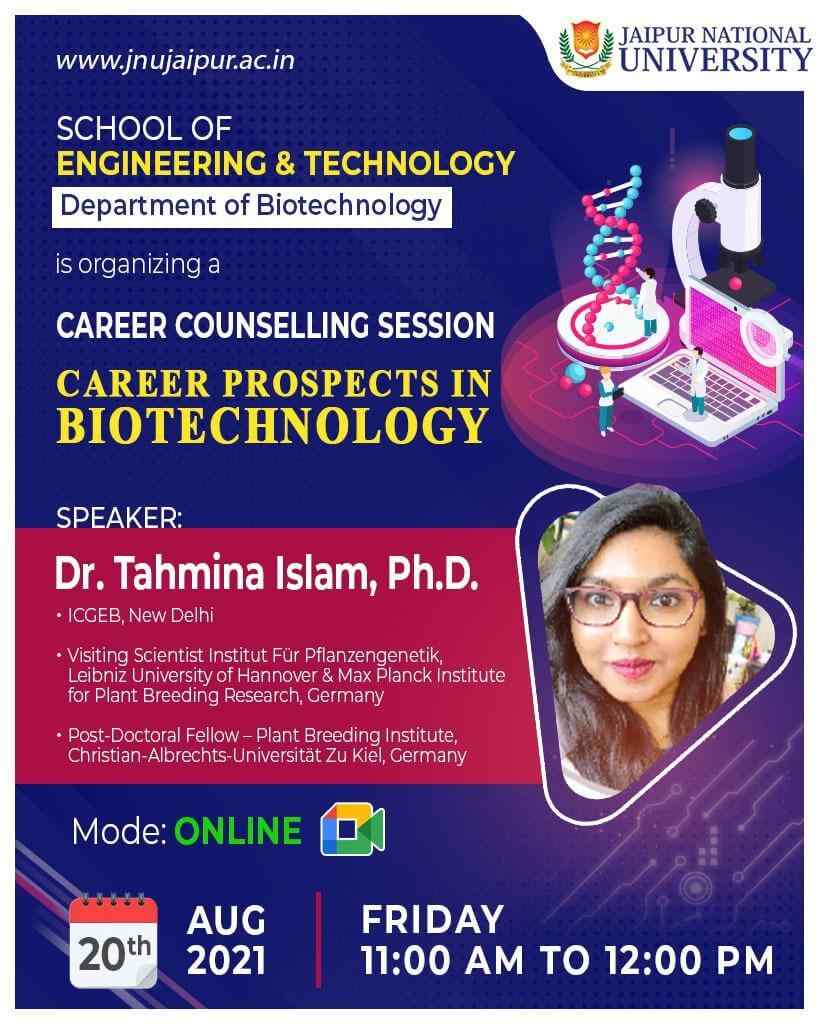 Career Counseling Session on Career Prospects in Biotechnology